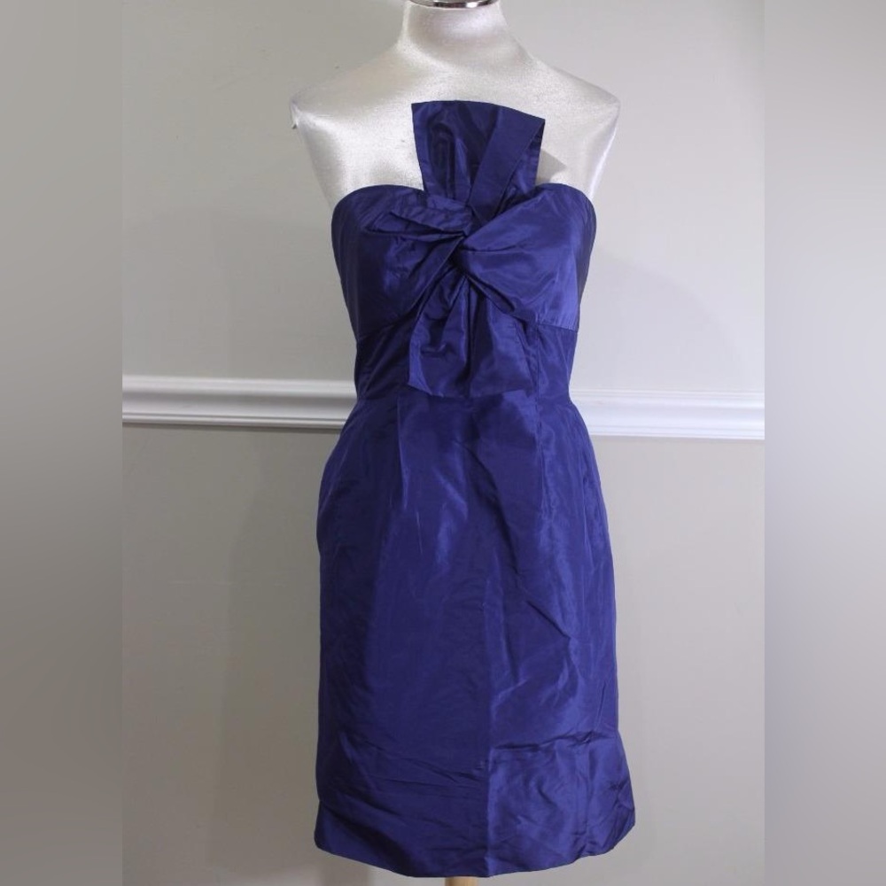 J. Crew Strapless Dress in Deep Purple